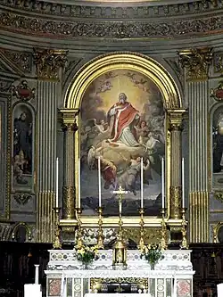 Schilderij op het hoogaltaar: paus Marcellus I.