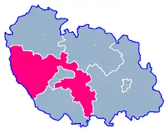 Ligging van de gemeente binnen de powiat