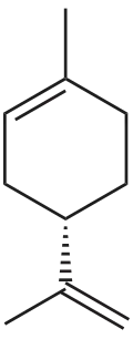 Structuurformule van (S)-(L)-(–)-limoneen