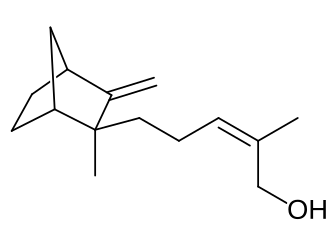 Structuurformule van β-santalol