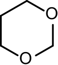 Structuurformule van 1,3-dioxaan