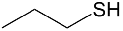 Structuurformule van 1-propaanthiol