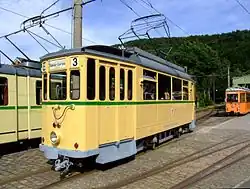 Der Elberfelder, motorwagen 105, afkomstig is een "echte" Wuppertaler tram.