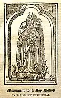 Monument voor een kinderbisschop in Salisbury Cathedral