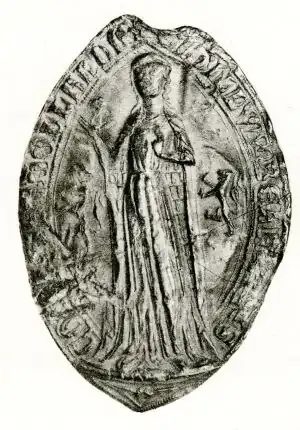 Zegel van Beatrijs van Dampierre, 1291