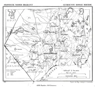 Kaart van Hooge Mierde