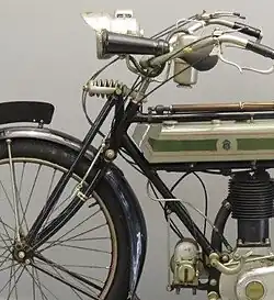 De girder-type-voorvork met horizontale veer.