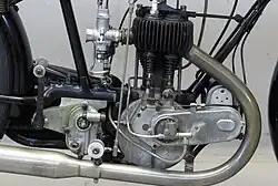 Dit G5-blokje uit 1926 heeft het als extra leverbare oliepompje dat door de uitlaatnokkenas wordt aangedreven.