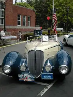 Delahaye Roadster uit 1939 op het Scarsdale Concours
