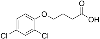 Structuurformule van 4-(2,4-dichloorfenoxy)butaanzuur
