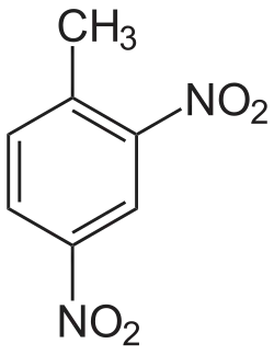 Structuurformule van 2,4-dinitrotolueen