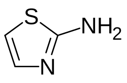 Structuurformule van 2-aminothiazool