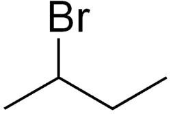 Structuurformule van 2-broombutaan