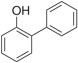 Structuurformule van bifenyl-2-ol