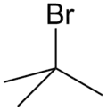 Structuurformule van 2-broom-2-methylpropaan