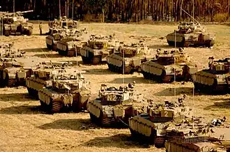 Israëlische tanks tijdens de oorlog in Libanon in 2006.