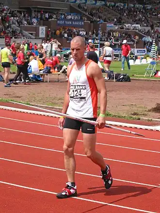 Tijdens het NK 2007 speerwerpen