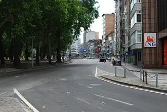 De Boulevard d'Avroy waar de schietpartij plaatsvond