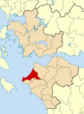 Kaart van Andravida-Kyllini