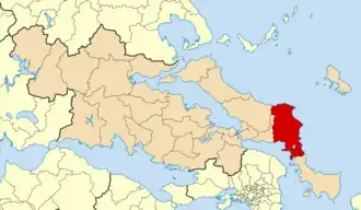 Kaart van Kymi-Aliveri