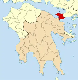 Kaart van Loutraki-Agioi Theodoroi