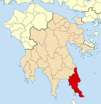 Kaart van Monemvasia