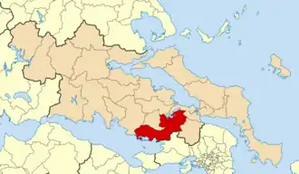 Kaart van Thiva / Thebe