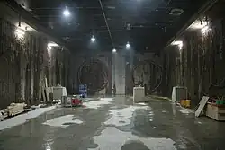 De zuidelijke brilwand van het station, februari 2012