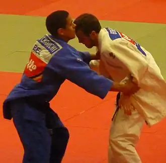 Sami Couchi (links) in actie tijdens het Belgisch kampioenschap 2012