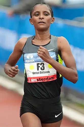 Tijdens de Amsterdam Marathon van 2012