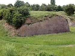 Uiteinde van de rechterflank