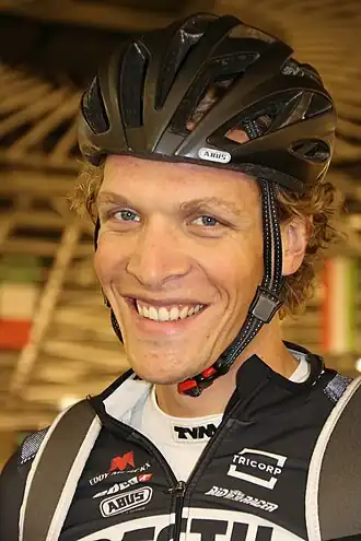 Beukeboom tijdens de Europese kampioenschappen baanwielrennen 2017.