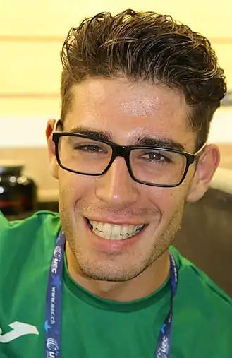 Matias bij de EK op de baan