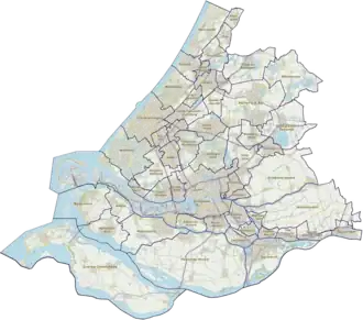 Provincie Zuid-Holland, gemeenten (2019)