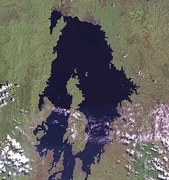 Satellietfoto van het Kivumeer