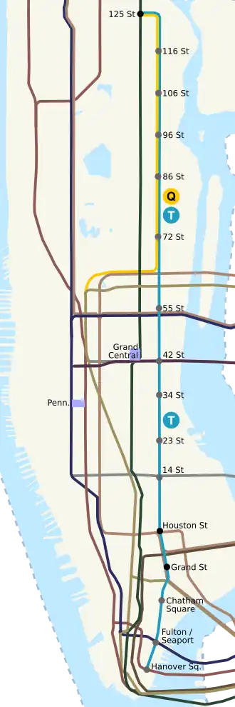 Second Avenue Subway op de kaart
