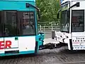 Scharfenbergkoppeling bij een tram