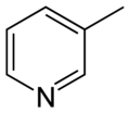 Structuurformule van 3-methylpyridine