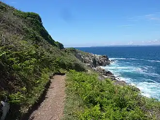 Kust bij Poullan-sur-Mer op wandelroute GR 34