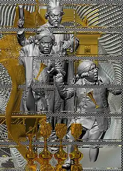 Een van de digitale reliëfs