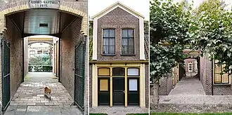 Toegangspoort (ingang), verhoogd middenrisaliet aan de zuidkant, en wederom toegangspoort (uitgang). 2006/2007