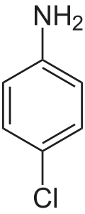 Structuurformule van 4-chlooraniline