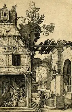 De geboorte van Christus1504Kopergravure185 x 120 mmBartsch 2