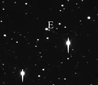 Planetoïde Europa (links van de E)