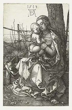 Maria met kind bij een boom1513Kopergravure117 x 75 mmBartsch 35