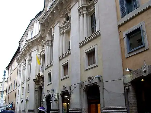Borromini's gevel van het Palazzo di Propaganda Fide