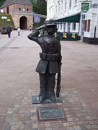 Standbeeld van de Zweedse stripfiguur waar deze stripreeks op gebaseerd is in het Zweedse Halmstad
