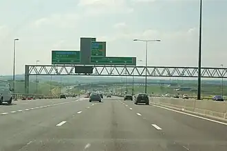 De A2 voor het knooppunt met de M25