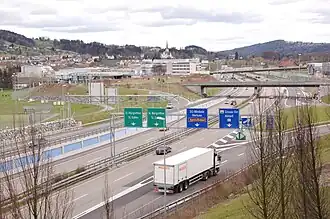 De A1 vlakbij Gossau