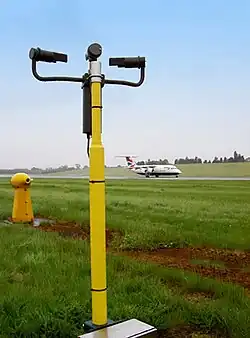 Een AGVIS FSI scatterometer in gebruik voor meting van de RVR.